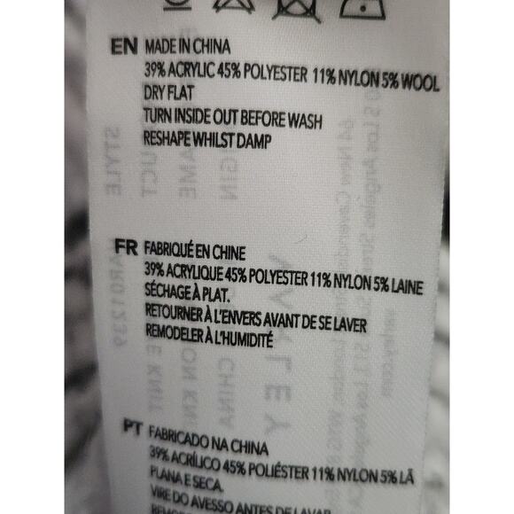 Varley Belgrave Sweater Women's Sz M Balloon Sleeve Dalmatian Knit Marbled - Picture 5 of 5